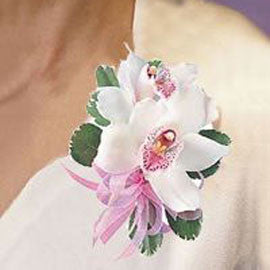 White Double Orchid - Pinned Corsage
