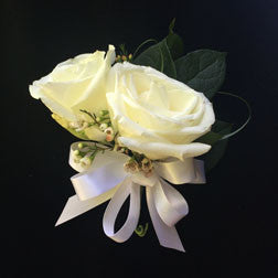 White Double Rose - Pinned Corsage